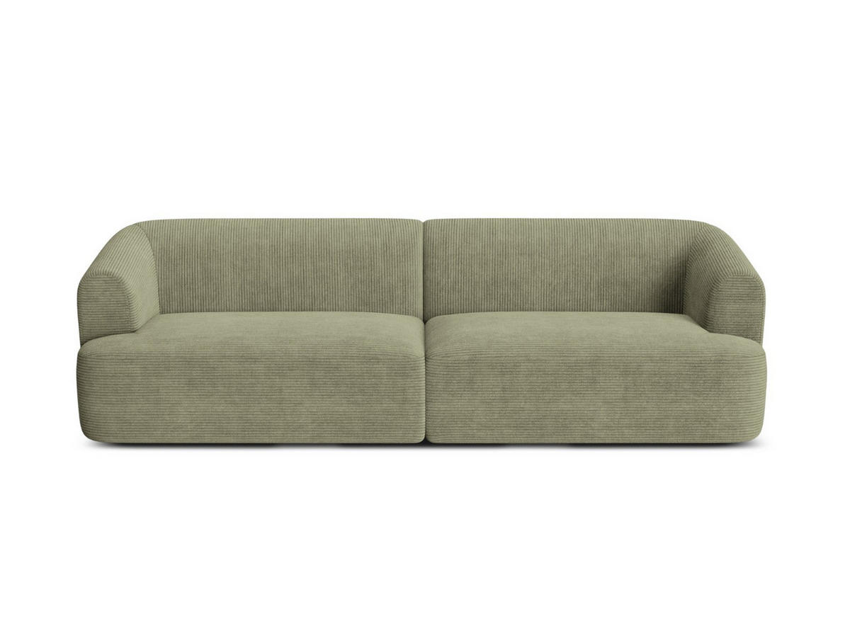 MODULARES-SOFA Campi aus Cord Moosgrün 4 Sitzplätze - Salbeigrün, Textil (90/70/255cm) - Cosmopolitan Design