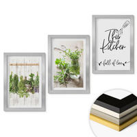 WANDBILDER 3er Set - 20x30 cm Silberner Rahmen - Küchenthema: Getrocknete Kräuter - Silberfarben, Kunststoff (20/30cm) - ArtPrintCave