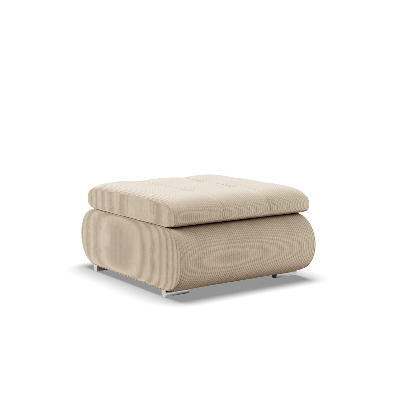 SITZPOUF FÜR DAS WOHNZIMMER FORESTA, Cord - Beige - Beige, Textil (88/42/70cm)