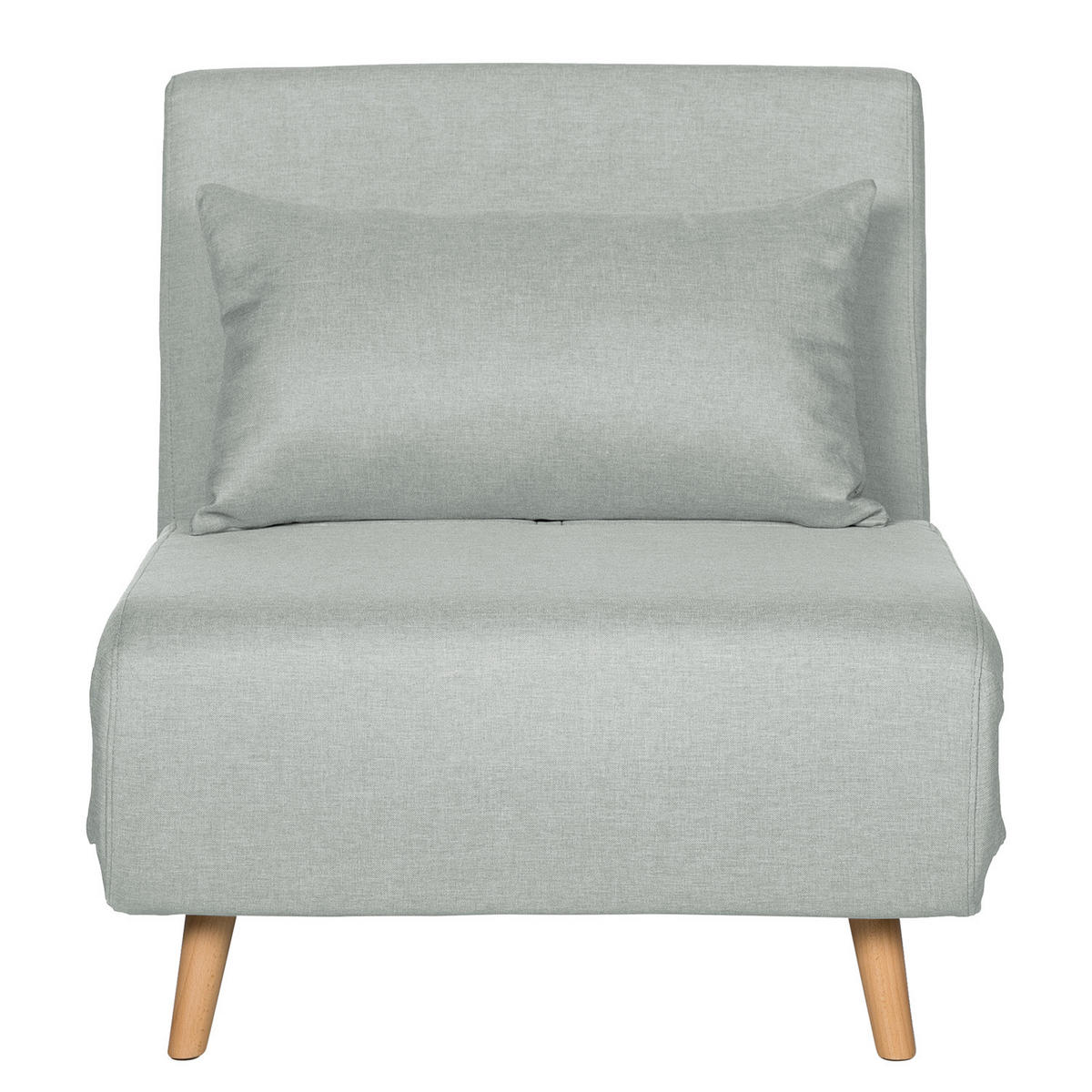 SCHLAFSESSEL - Textil / Teilmassivholz - Buchefarben/Hellgrau, Holz/Buchenholz (77/81/90cm) - home24