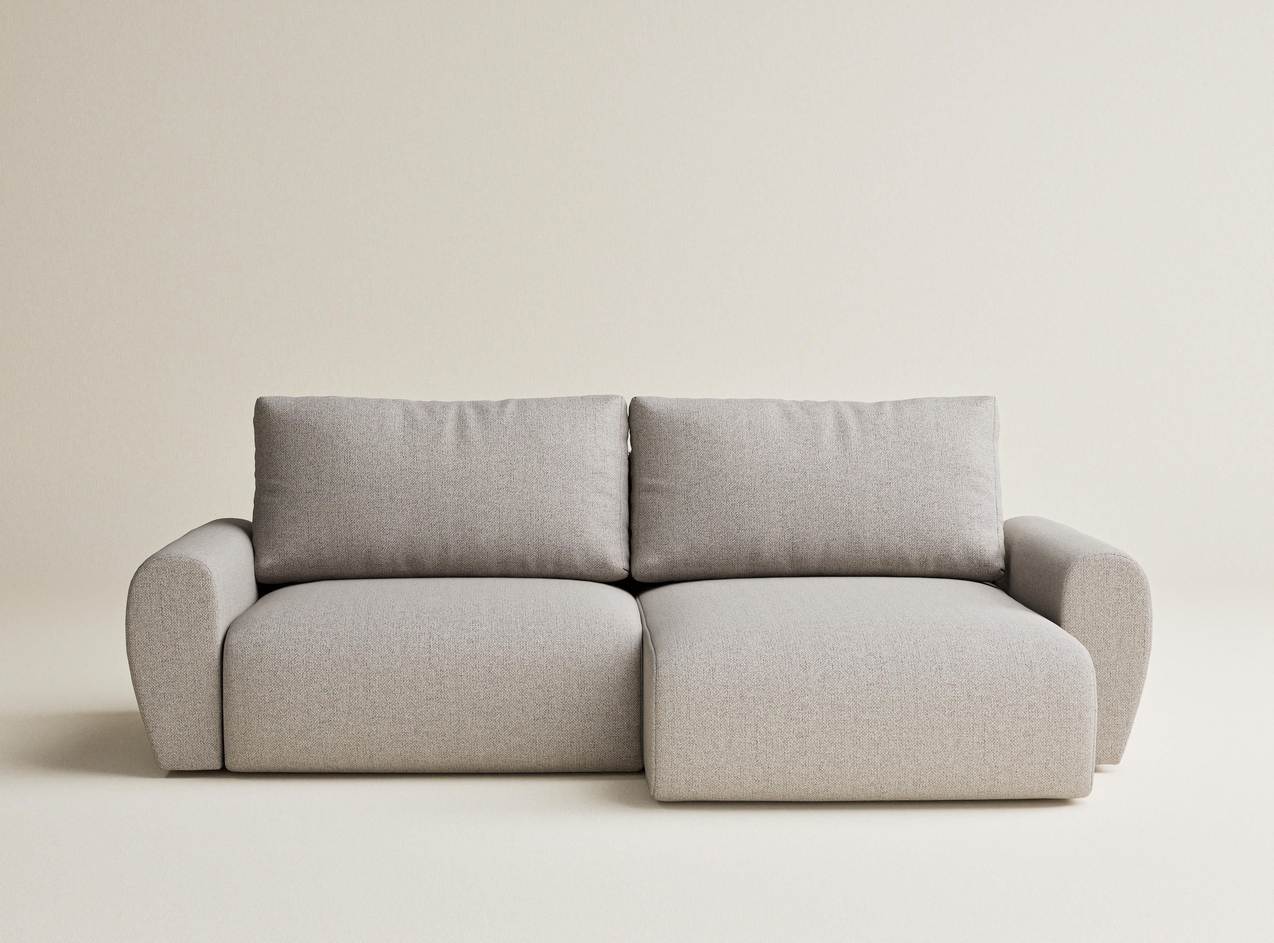 ECKSOFA MIT SCHLAFFUNKTION Numba Beige Webstoff - Beige/Schwarz, Holz/Holzwerkstoff (253/153cm) - Maison de Reve