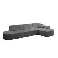 ECKSOFA Ottomane Rechts TARO-L2 - 328x171x79,5 cm Dunkelgrau - Dunkelgrau, Holzwerkstoff/Textil (328/171cm) - ALTDECOR