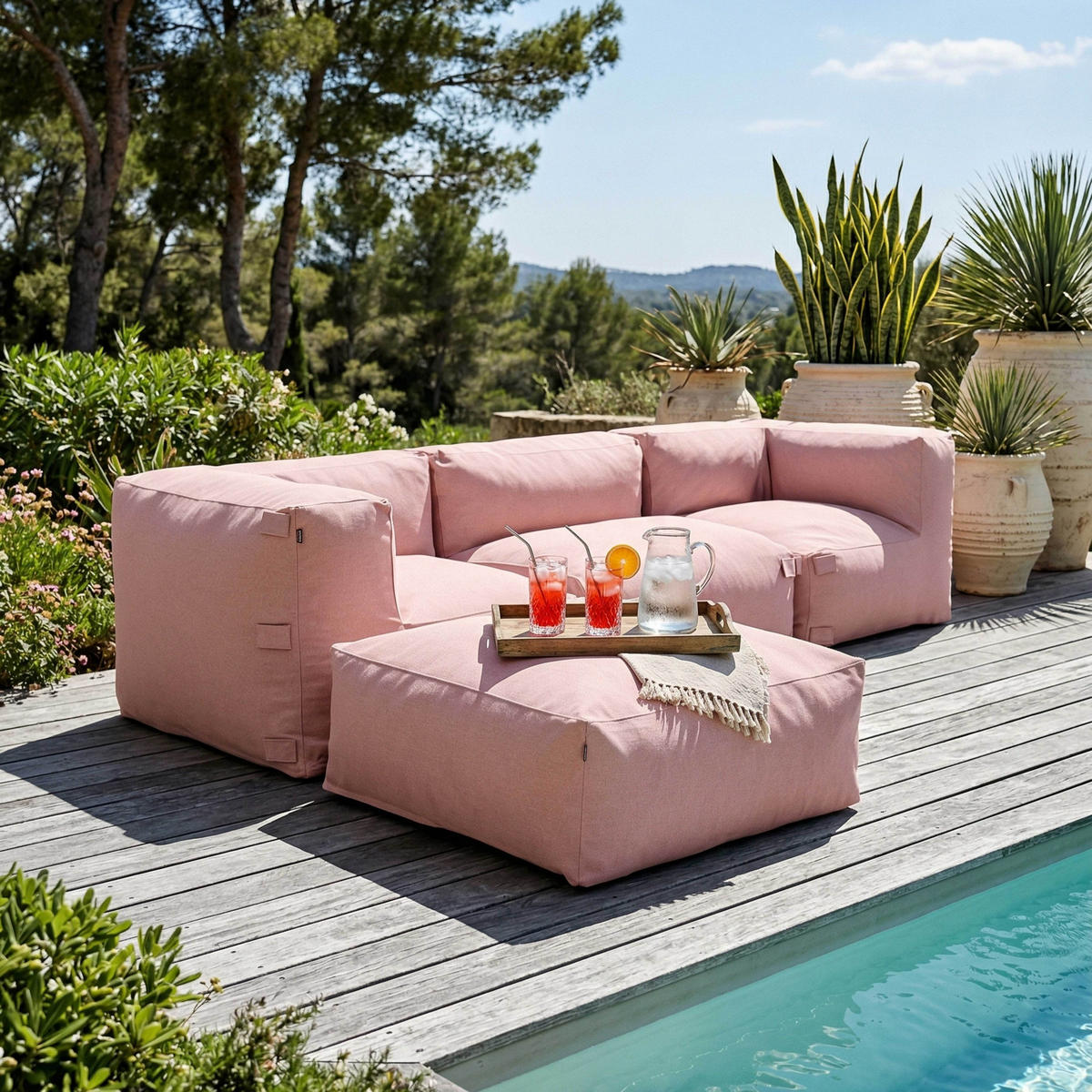 SESSEL, Puderrosa - Pink, Textil (85/65/85cm) - Oviala