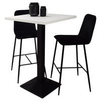 TRESENTISCH Elene 70x70x106 schwarz matt/weiß matt lack - Weiß, Metall (70/70/106cm) - 58aufmkessel