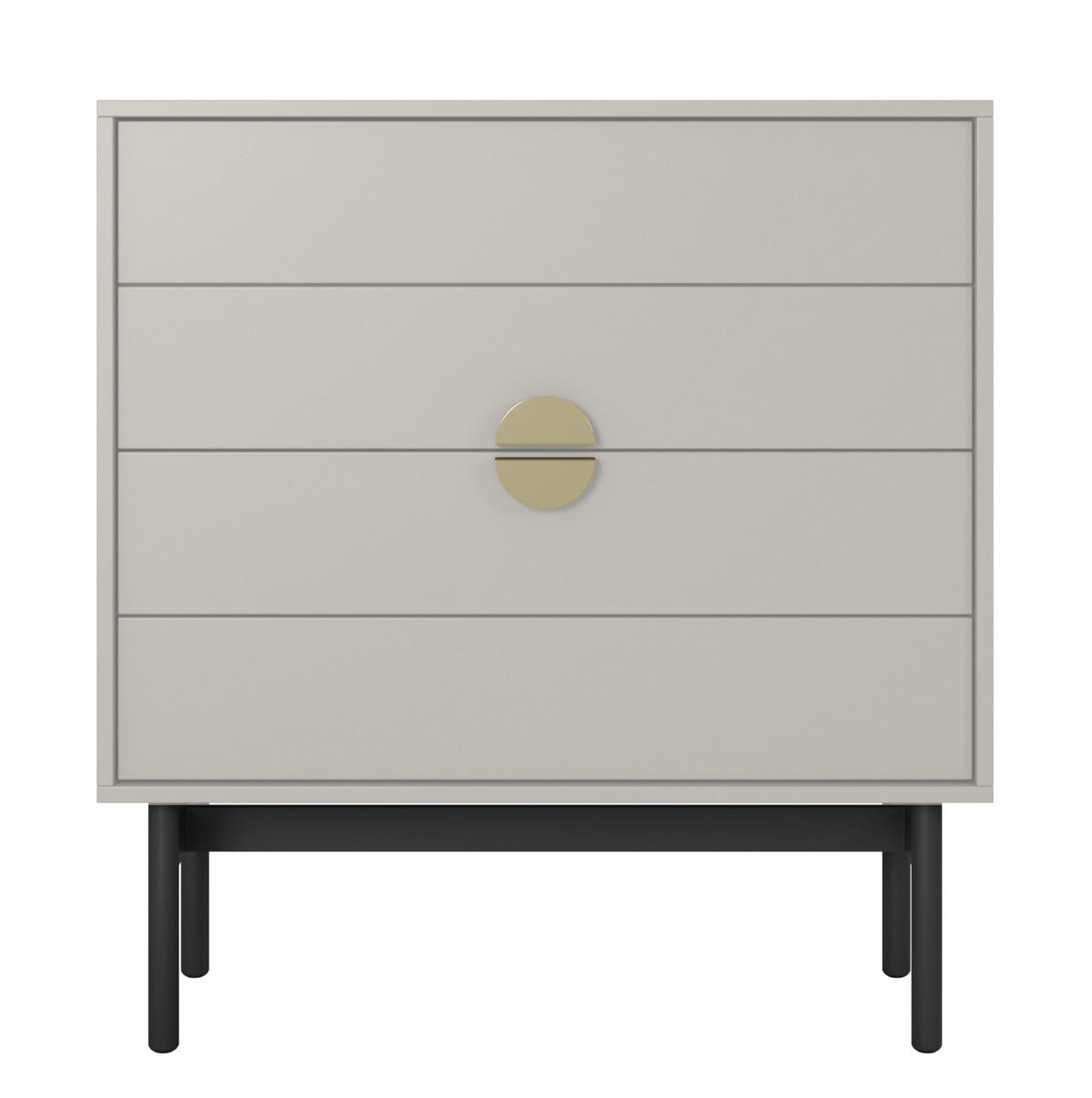 KOMMODE Stoon Grau-Beige 85,5 cm - Greige/Goldfarben, Holzwerkstoff/Metall (85.5/93/38cm) - Selsey