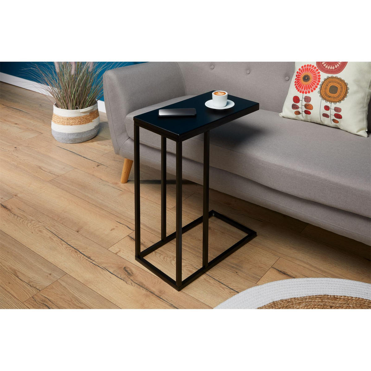 BEISTELLTISCH DEBORA - Schwarz, Holzwerkstoff (26/46/61cm) - IDIMEX