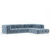 ECKSOFA Cosimo Blau Grau Samtstoff - Blaugrau/Schwarz, Holz/Holzwerkstoff (325/228cm) - Maison de Reve