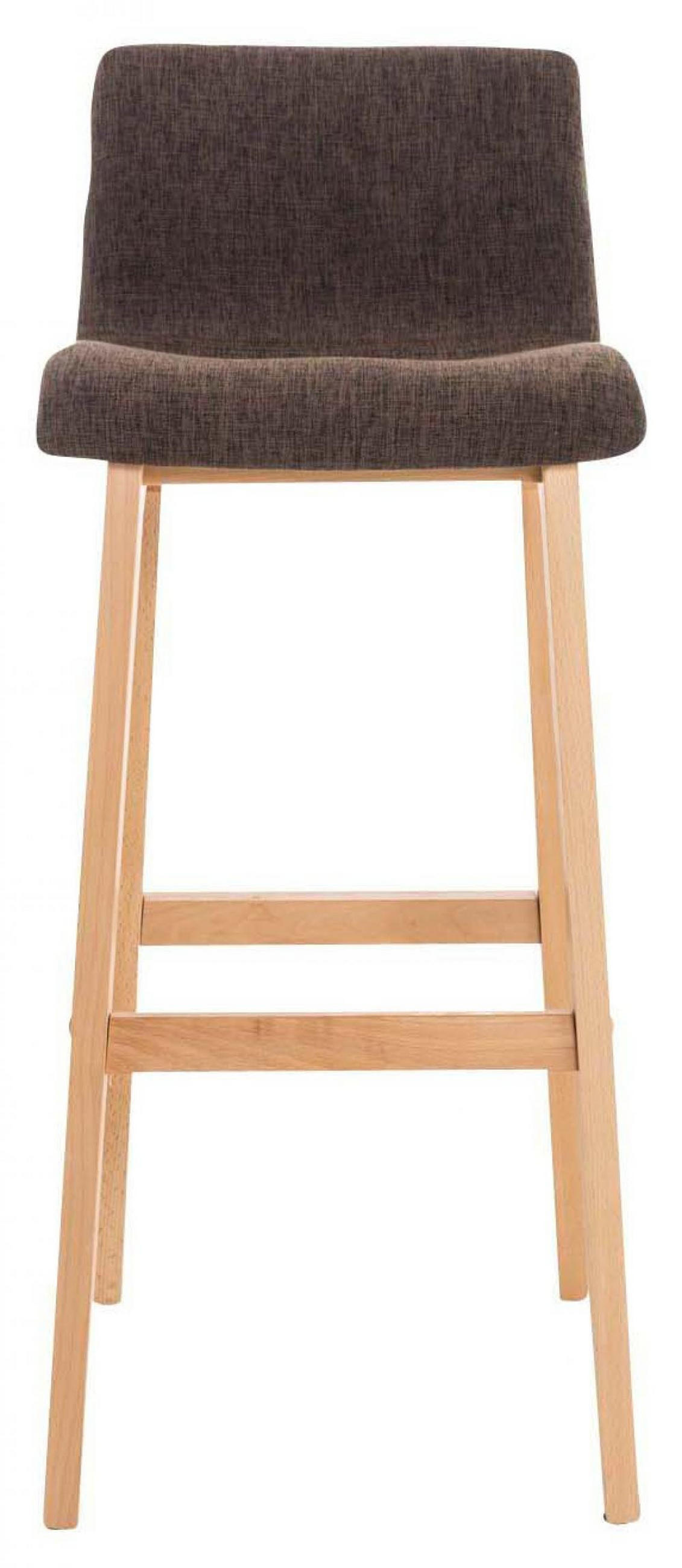BARHOCKER 2er Set Stoff braun - Eukalyptusholzfarben/Braun, Holz/Textil (41/101/46cm) - CLP
