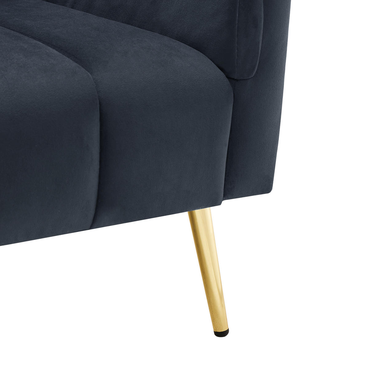 2-SITZER SCHLAFSOFA Samt Schwarz mit verstellbarer Rückenlehne und Armlehnen - Schwarz, Holzwerkstoff/Textil (183/75/76cm) - WISHDOR