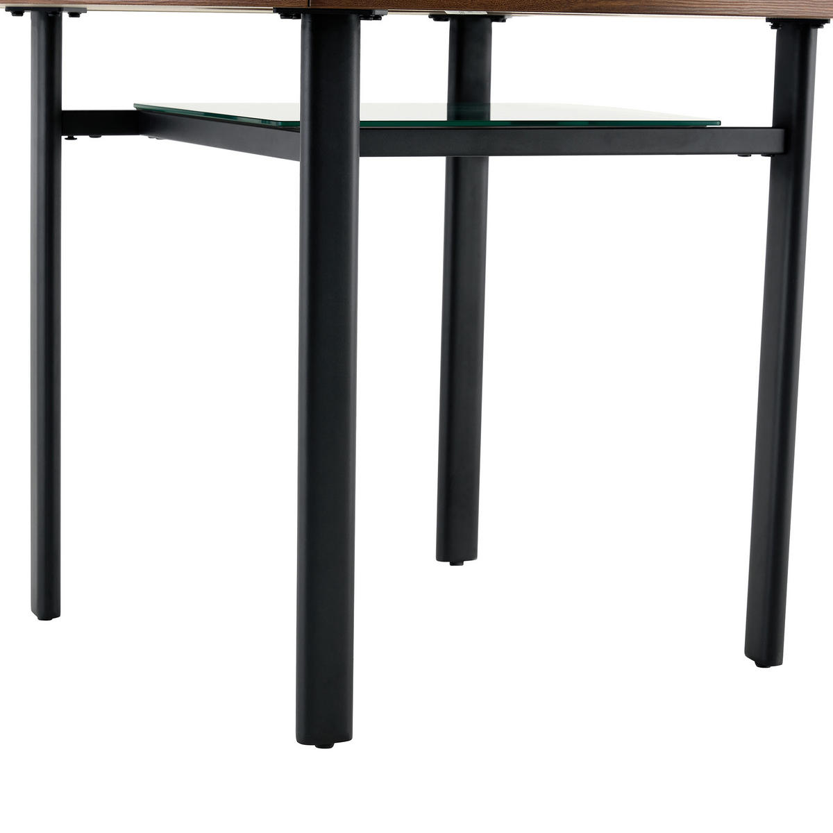 ESSTISCH Rund 100 cm mit Glaseinlage DE-40000 Braun - Braun, Holzwerkstoff (100/100/76cm) - ComfortXL