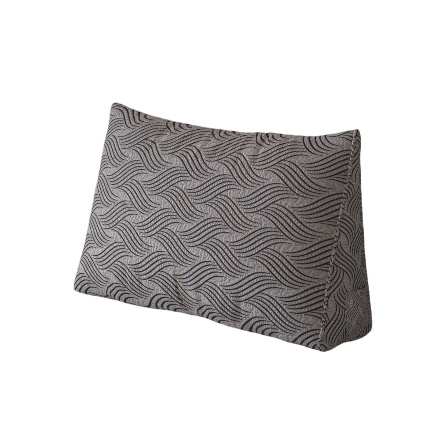 KEILKISSEN für Bett beflockter Crinkle-Stoff 80cm - Schwarz, Textil (21/80cm) - Vercart