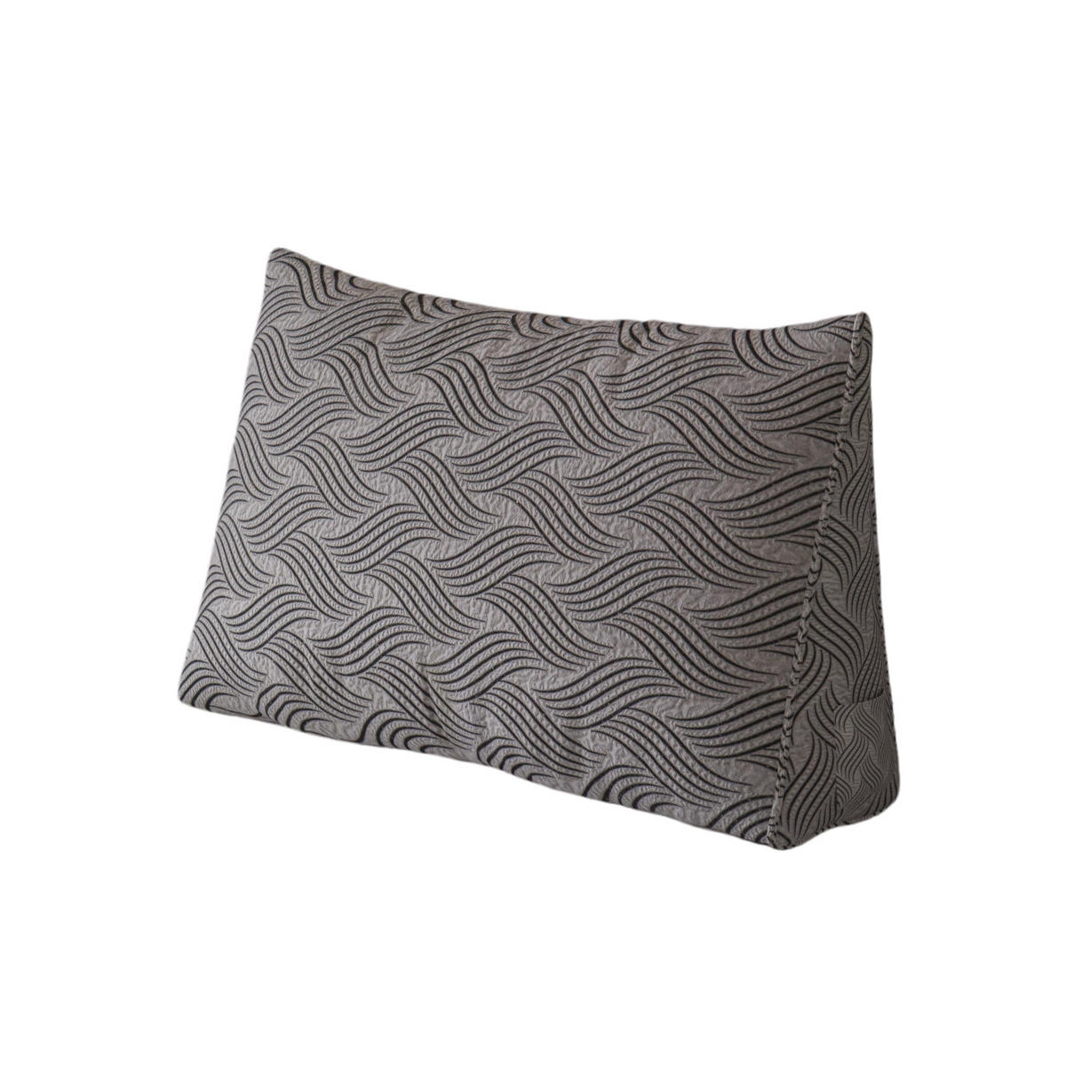 KEILKISSEN für Bett beflockter Crinkle-Stoff 80cm - Schwarz, Textil (21/80cm) - Vercart