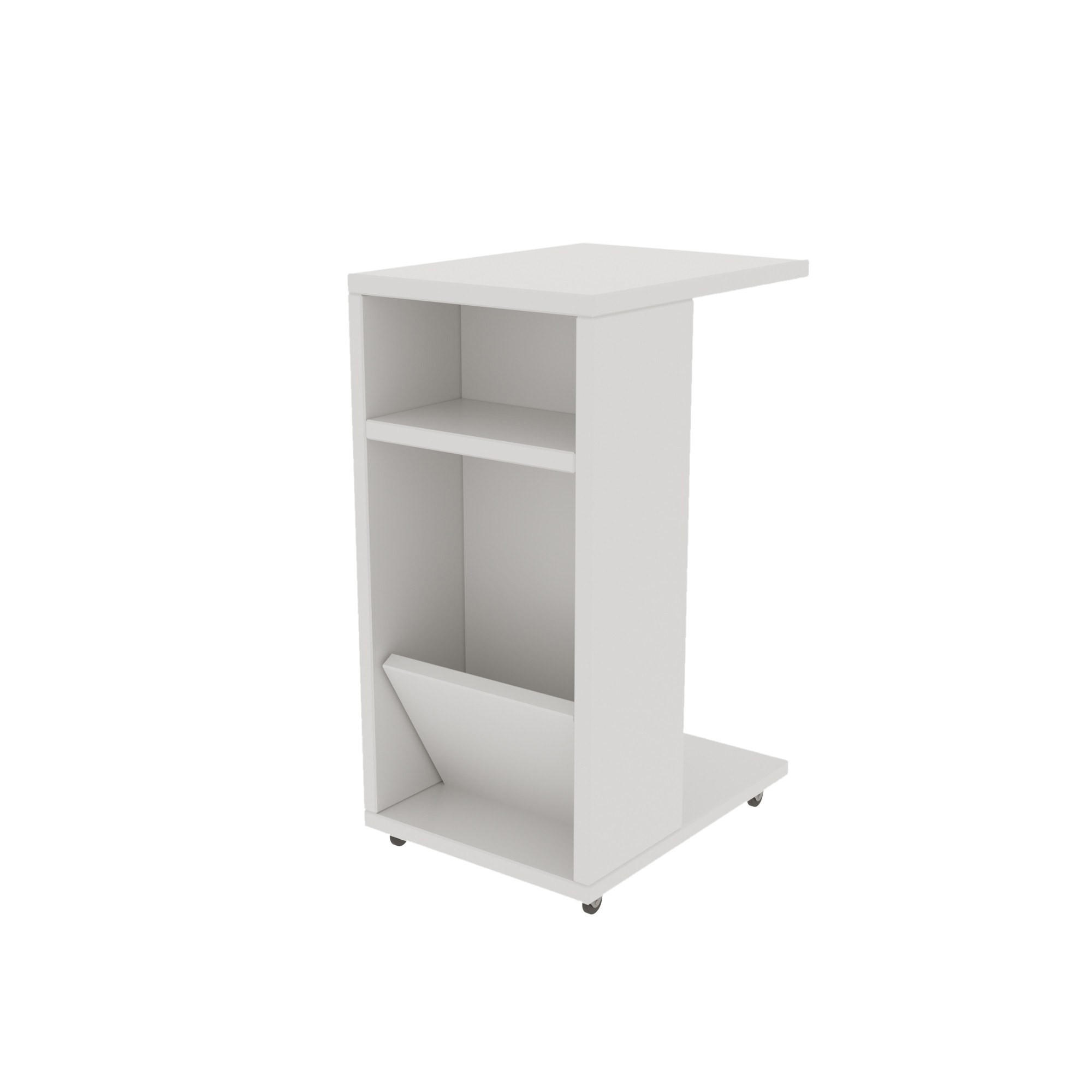 ROLLREGAL mit Stauraum 30/40/63 cm - Weiß, Holzwerkstoff (15/40/63cm) - Calicosy