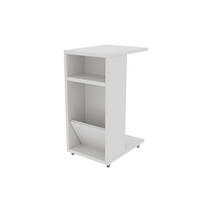 POJÍZDNÁ police s úložným prostorem, výška 63 cm - FLINTA - bílá, kompozitní dřevo (15/40/63cm) - Calicosy