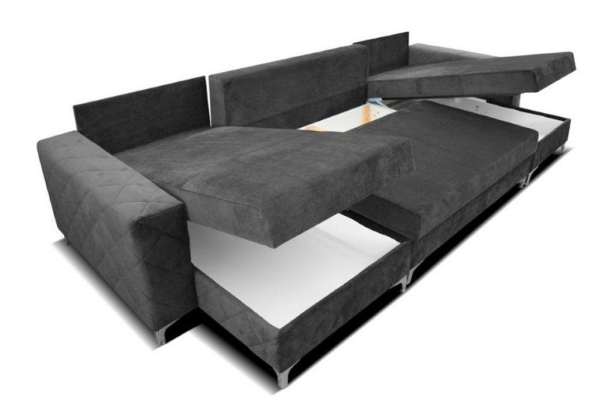 ECKSOFA Grafit BIS Mit Schlaffunktion - Graphitfarben, Textil (307/145cm) - Sepro Meble