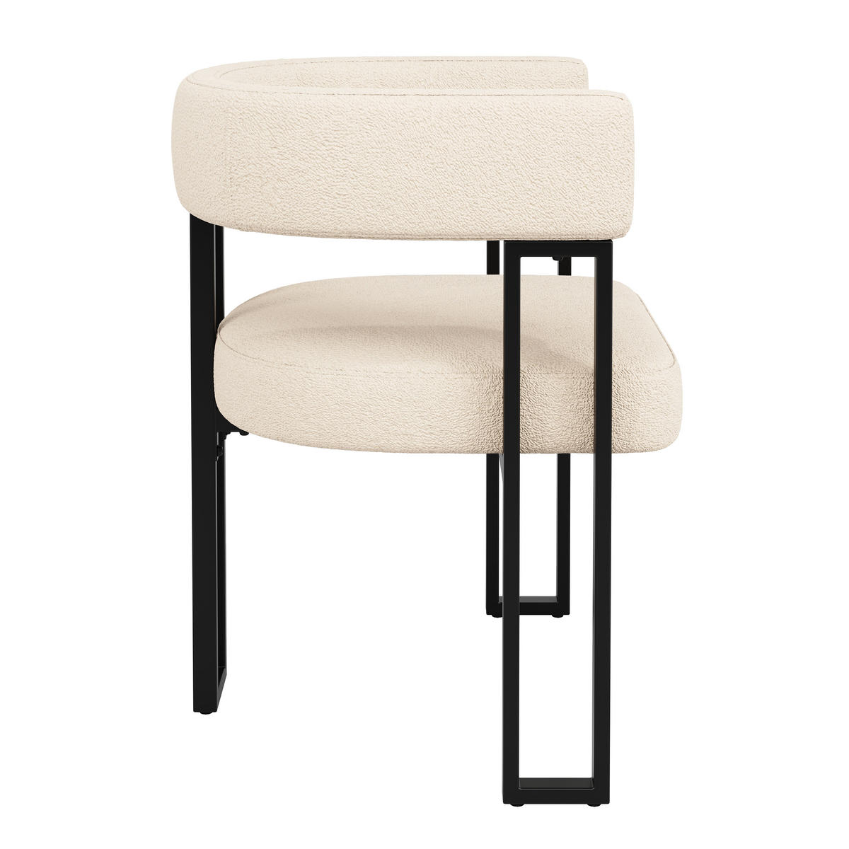 WOHNZIMMER STÜHLE mit Lammfellstoff geschwungene Rückenlehne 6tlg - Beige, Textil (54/72/51.5cm) - EVRYAE