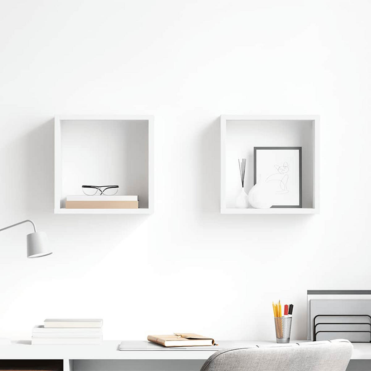 WÜRFELREGALE 2er set Weiß 30/15/30 Cm - Weiß, Holz (30/30/15cm) - vidaXL