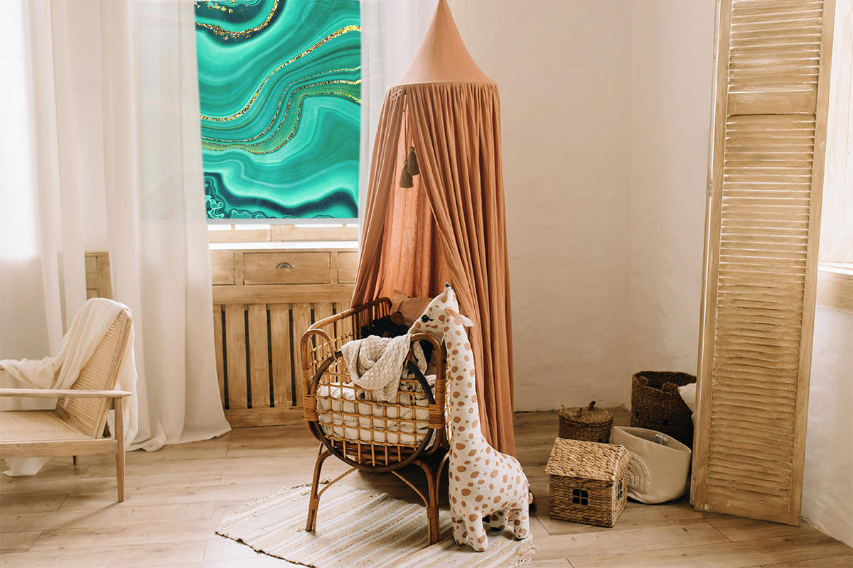 VNÚTORNÁ roleta - okenná roleta - roleta - 100x100 cm - Zelený mramor - zelená, plast (100/100/0.5cm) - TULUP
