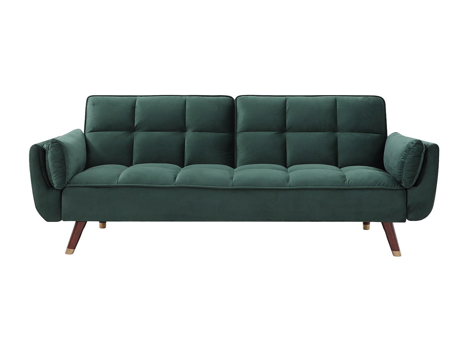 SCHLAFSOFA - 3 Personen - Samt, Stoff - Grün - - Grün, Textil (211/82/90cm) - Vente-Unique