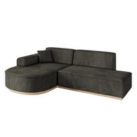 ECKSOFA Ottomane Links ARRIO-L1 - 243x171x83 cm Schwarz - Schwarz, Holzwerkstoff/Textil (243/171cm) - ALTDECOR