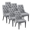 ESSZIMMERSTUHL-SET 6 TLG. Chester - Hellgrau/Schwarz, Kunststoff/Metall (100/100/60cm) - [en.casa]