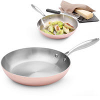 INDUKTIONS-KUPFERPFANNE 240 x 50 mm - Hendi 607060 - Edelstahlfarben/Silberfarben, Metall (24/24/5cm) - Hendi