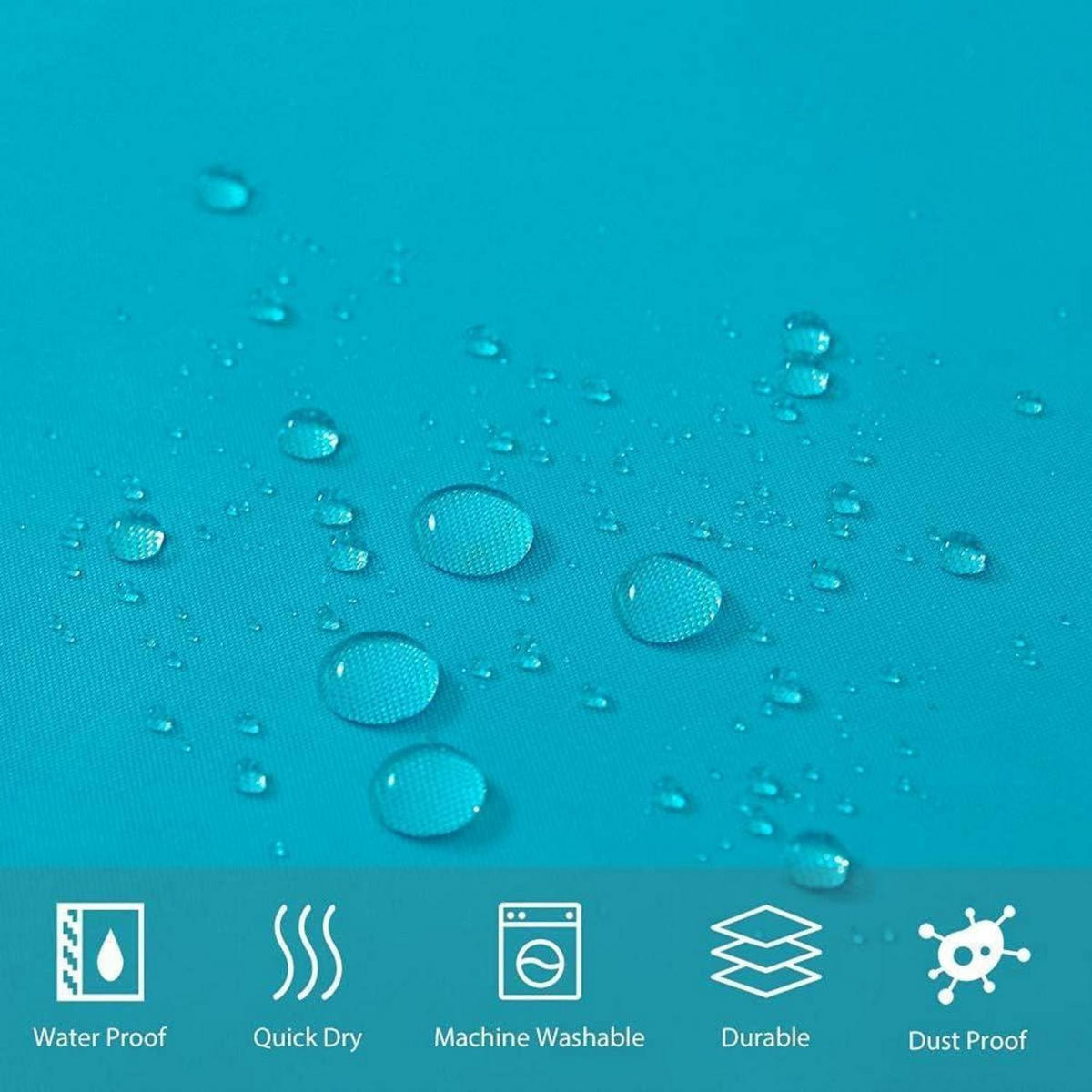 DUSCHVORHANG Aquamarine 100 x 200 cm - Türkis, Textil (100/200cm)