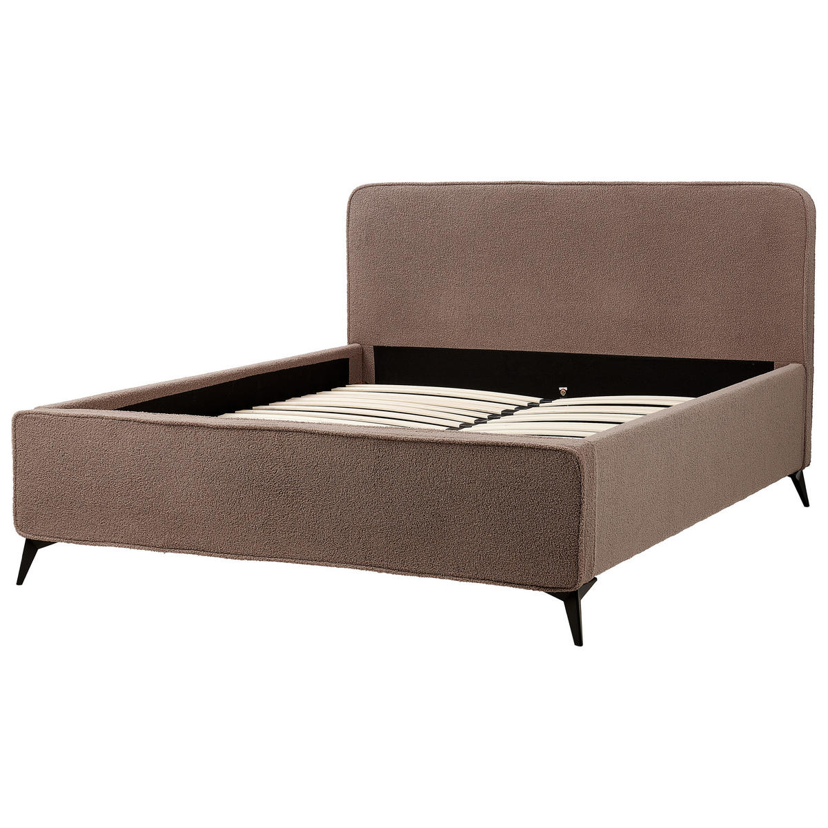 POLSTERBETT mit Lattenrost 160x200 cm Braun Valognes - Braun, Textil (160/200cm) - Beliani