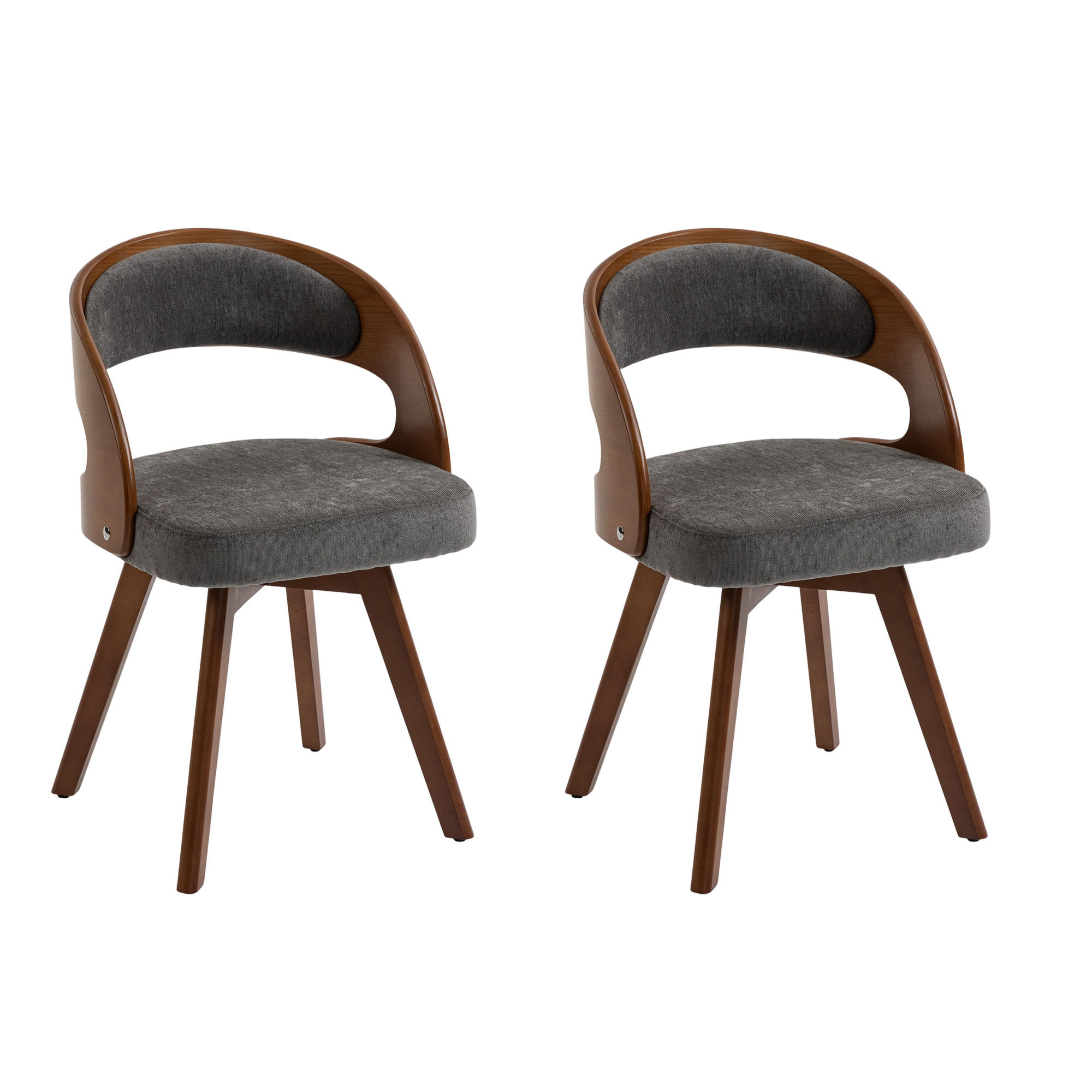 ARMLEHNSTUHL-SET DE-36276 2 Stück mit 360°-Drehung Grau - Grau, Holz (44/72/41cm) - ComfortXL
