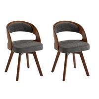 ARMLEHNSTUHL-SET DE-36276 2 Stück mit 360°-Drehung Grau - Grau, Holz (44/72/41cm) - ComfortXL