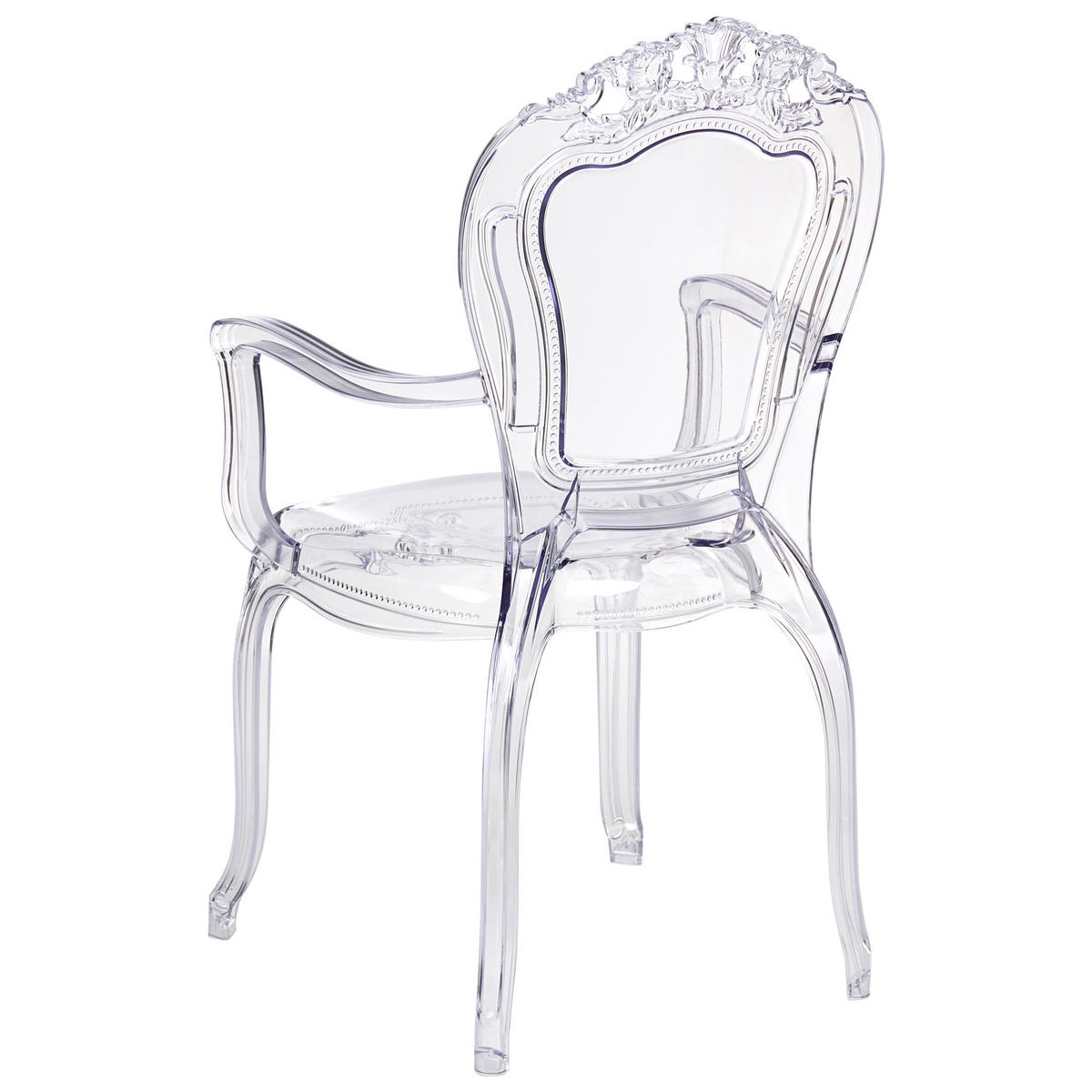 ESSZIMMERSTUHL 2er-Set Kunststoff Transparent Vermont - Transparent/Schwarz, Kunststoff (52/98/53cm) - Beliani