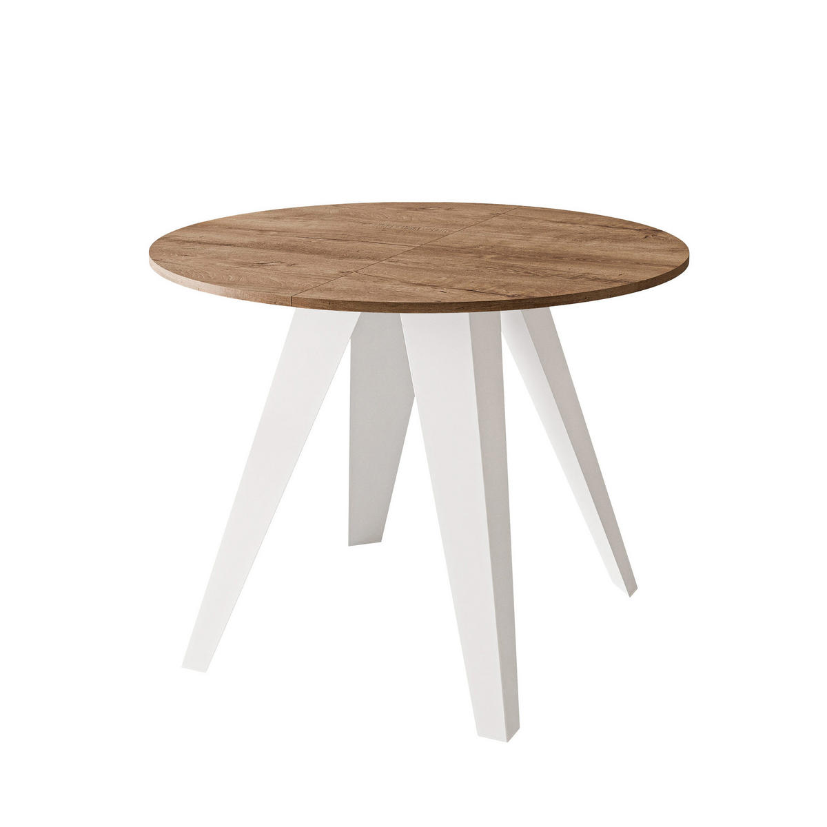 ESSTISCH ausziehbar auf MDF, Lefkas Eiche - Dunkelbraun/Weiß, Holzwerkstoff (90/90/76cm) - Idohome
