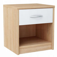 NACHTTISCH 1S Sonoma Eich-Weiß 38,8/35/45 cm mit einem Schubladen - Weiß/Sonoma Eiche, Holzwerkstoff (38.8/45/35cm) - Matkam Möbel