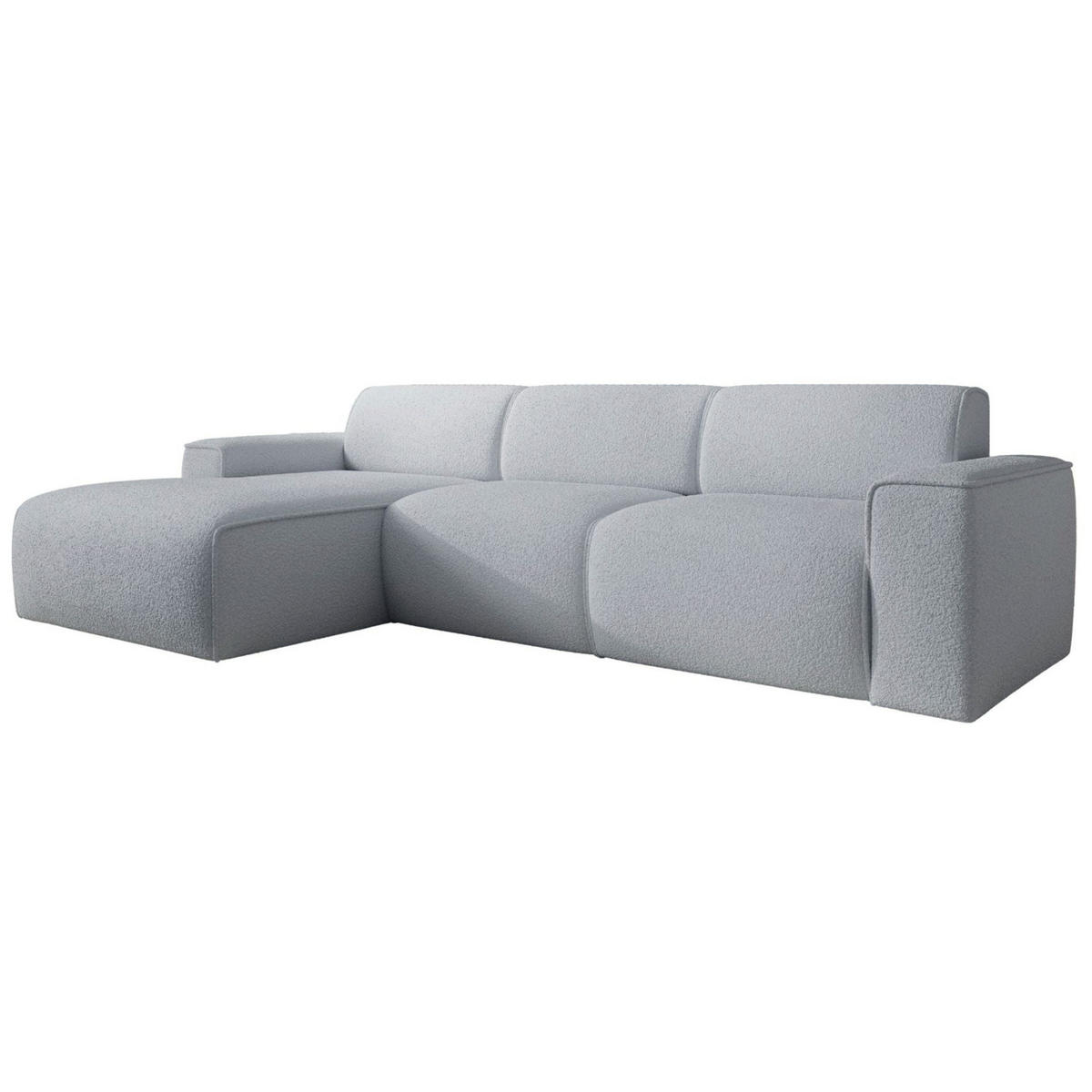 ROHOVÁ POHOVKA Bouvi svetlosivá, vľavo - čierna/svetlosivá, textil/plast (310/165cm) - Selsey