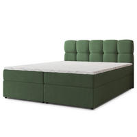 BOXBETT MERU 140x200 cm mit Matratze und Topper - Grün - Grün, Holz (140/200cm) - MASSENO