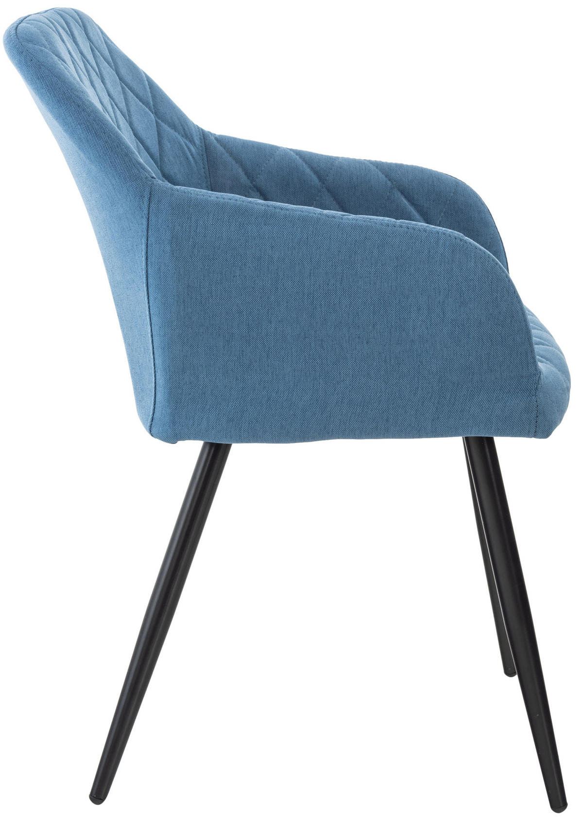 ESSZIMMERSTUHL Shyva Stoff, Gestell Metall matt Schwarz Blau - Blau/Schwarz, Textil/Metall (47/84/44cm) - TPFLiving