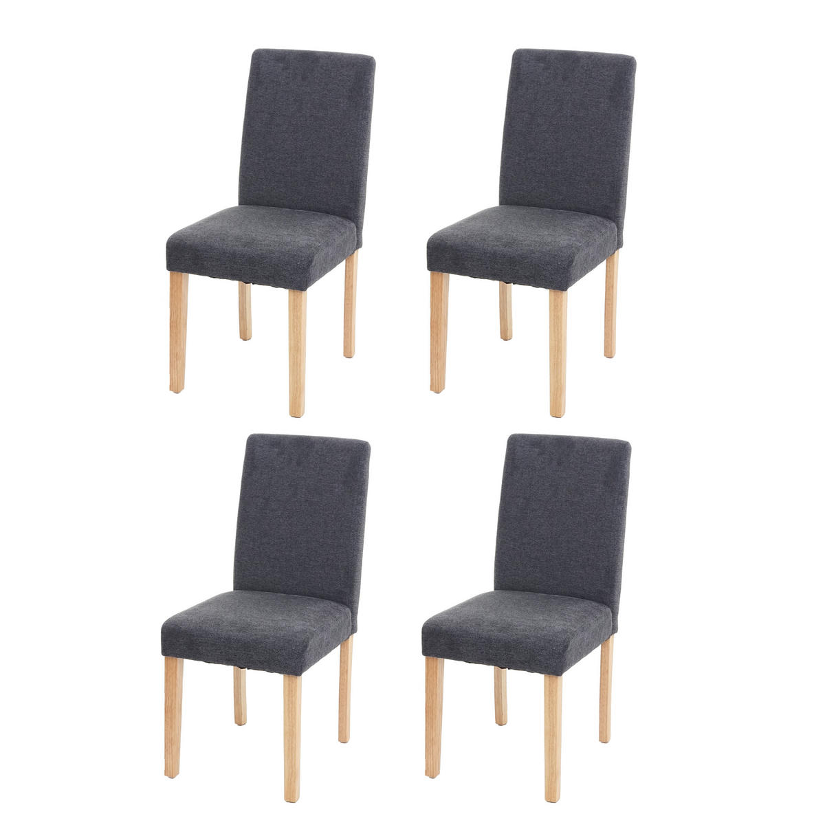 ESSZIMMERSTUHL Anthrazit, Braun 4er-Set - Anthrazit/Braun, Textil (43/90/56cm) - MCW