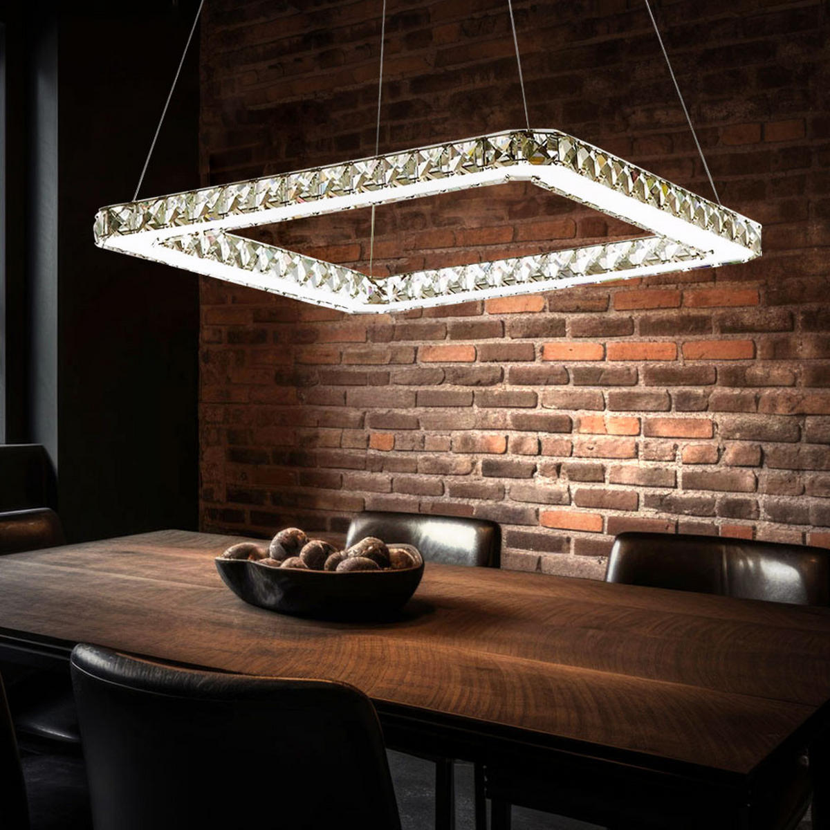 LED HÄNGELEUCHTE MARILYN Chrom Silber - Silberfarben, Metall (49/49/180cm) - Globo Lighting