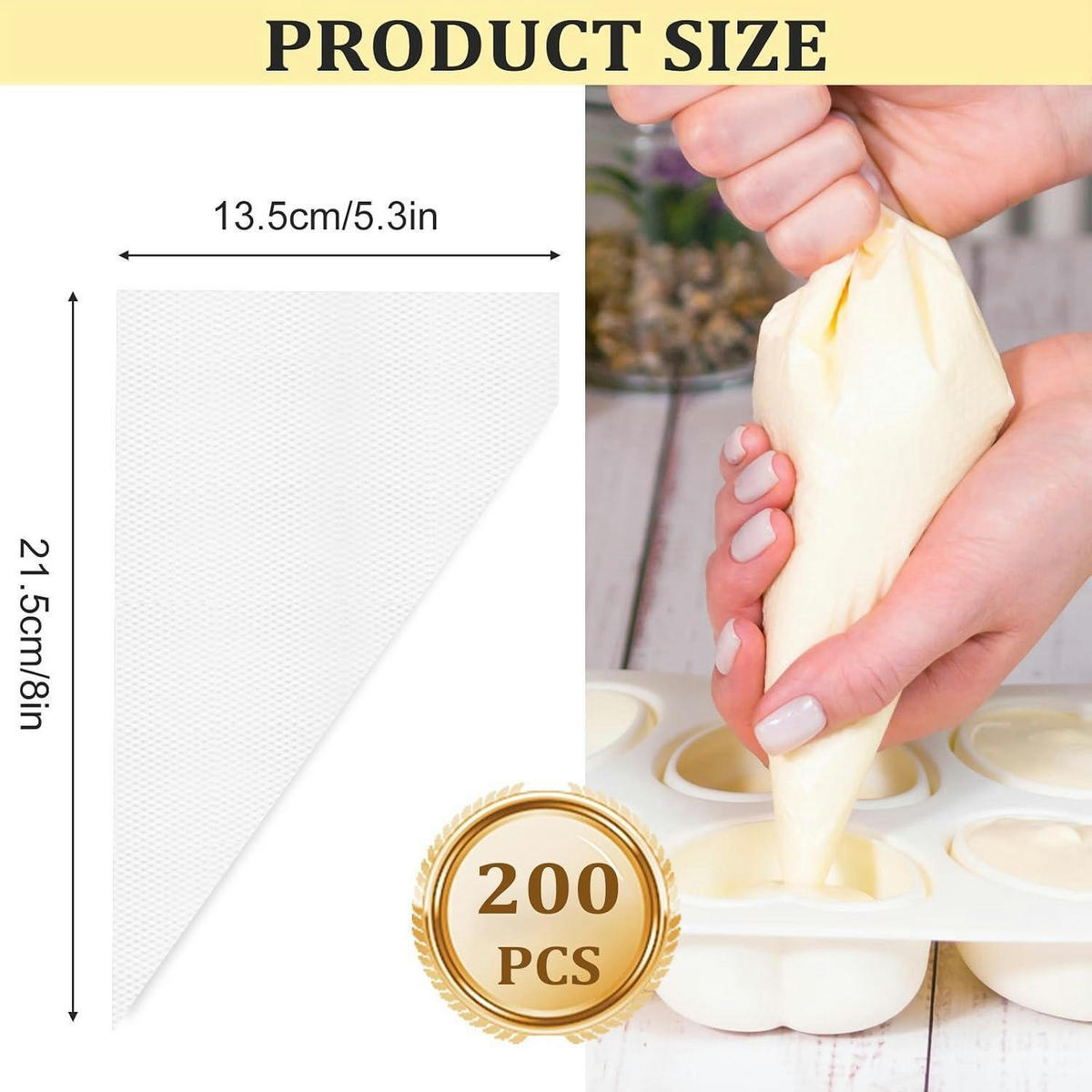 SPRITZBEUTEL 200 Stück Set Transparent 21,5cm - Transparent, Kunststoff (22/1.8/30cm)