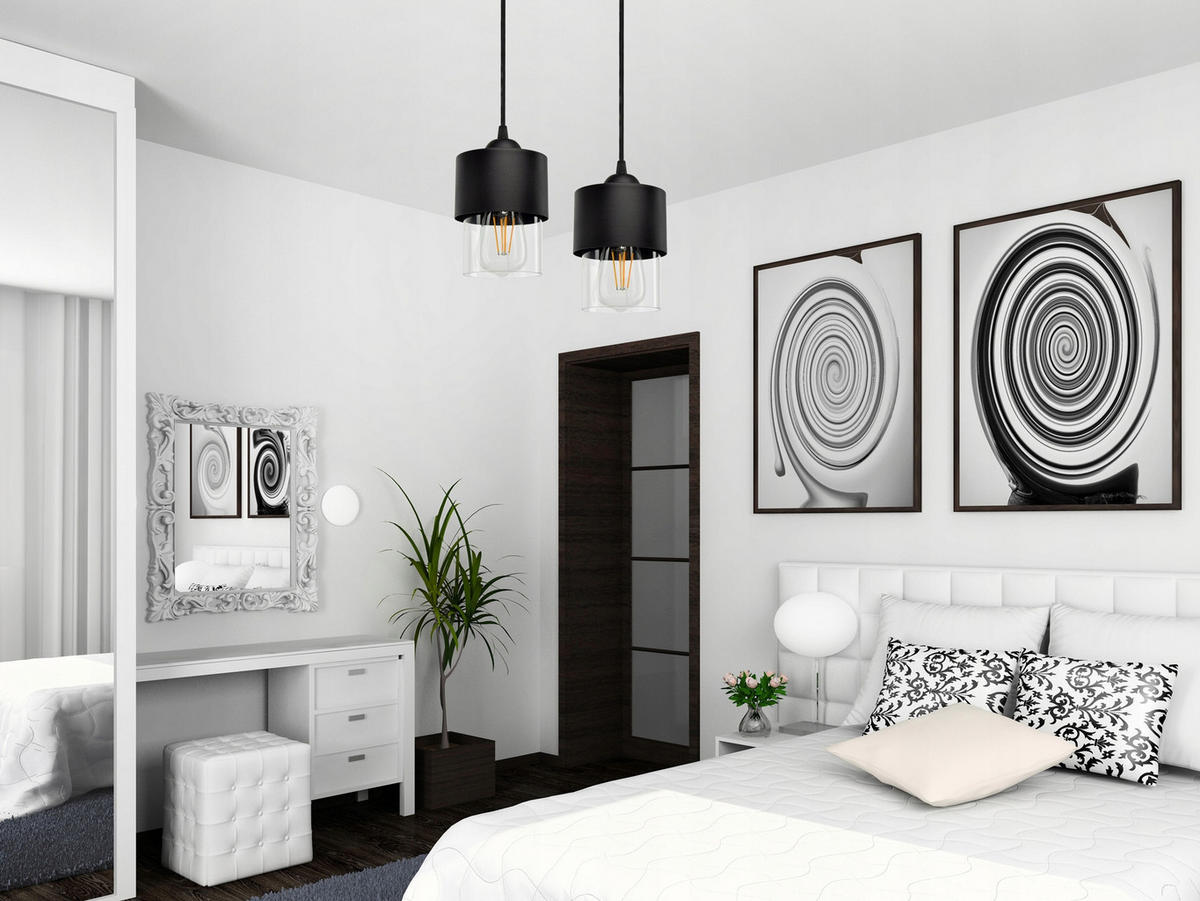 PENDELLEUCHTE Hege - Transparent/Schwarz, Glas/Metall (25/25/70cm) - kiki design