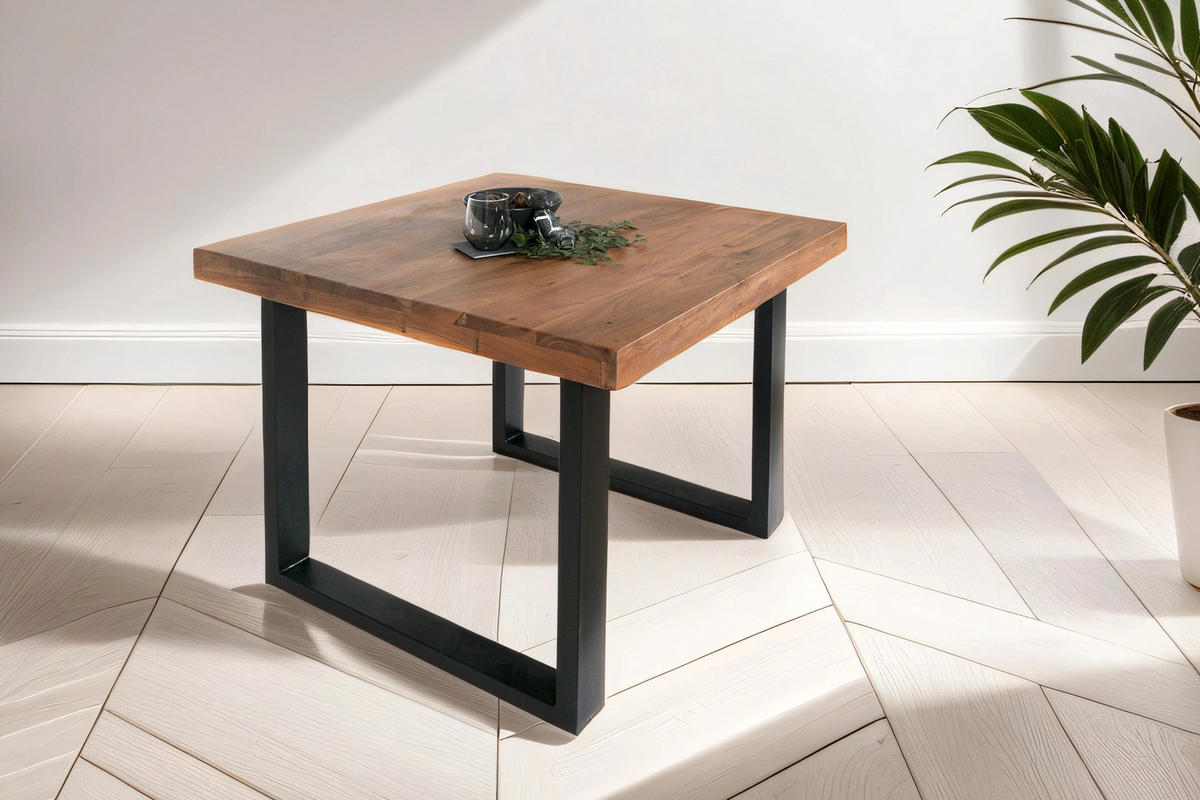 ESSTISCH RIO - Schwarz/Braun, Holz/Metall (80/80/77cm) - SAM