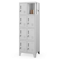 SCHLIESSFACHSCHRANK Spind TAMPA 8 Fächer 172x55,9x45cm Grau - Grau, Metall (55.9/172/45cm) - DELUKE