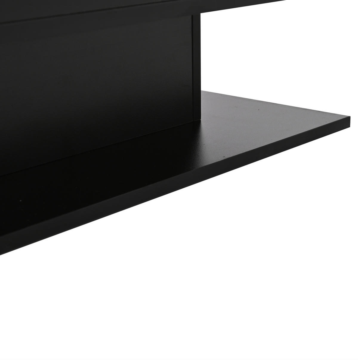 COUCHTISCH aus Spanplatte 80x75x40 cm in Schwarz mit LED & anhebbarer Tischplatte - Schwarz, Holzwerkstoff (75/80/40cm) - Modfu