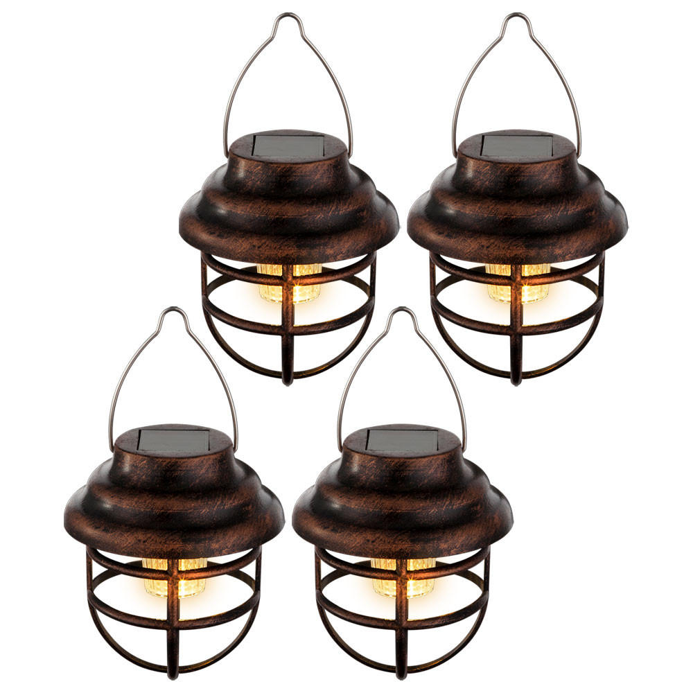 LED AUSSENLEUCHTE Rostoptik Braun 4er Set - Braun, Metall (8/8/14cm)