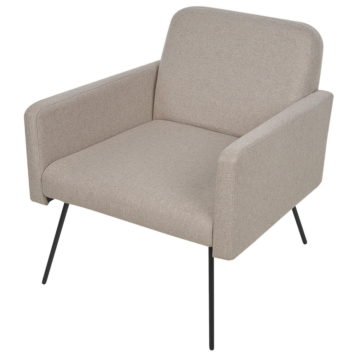 SESSEL aus Stoff beige Narken - Beige/Schwarz, Textil (72/77/76cm) - Beliani