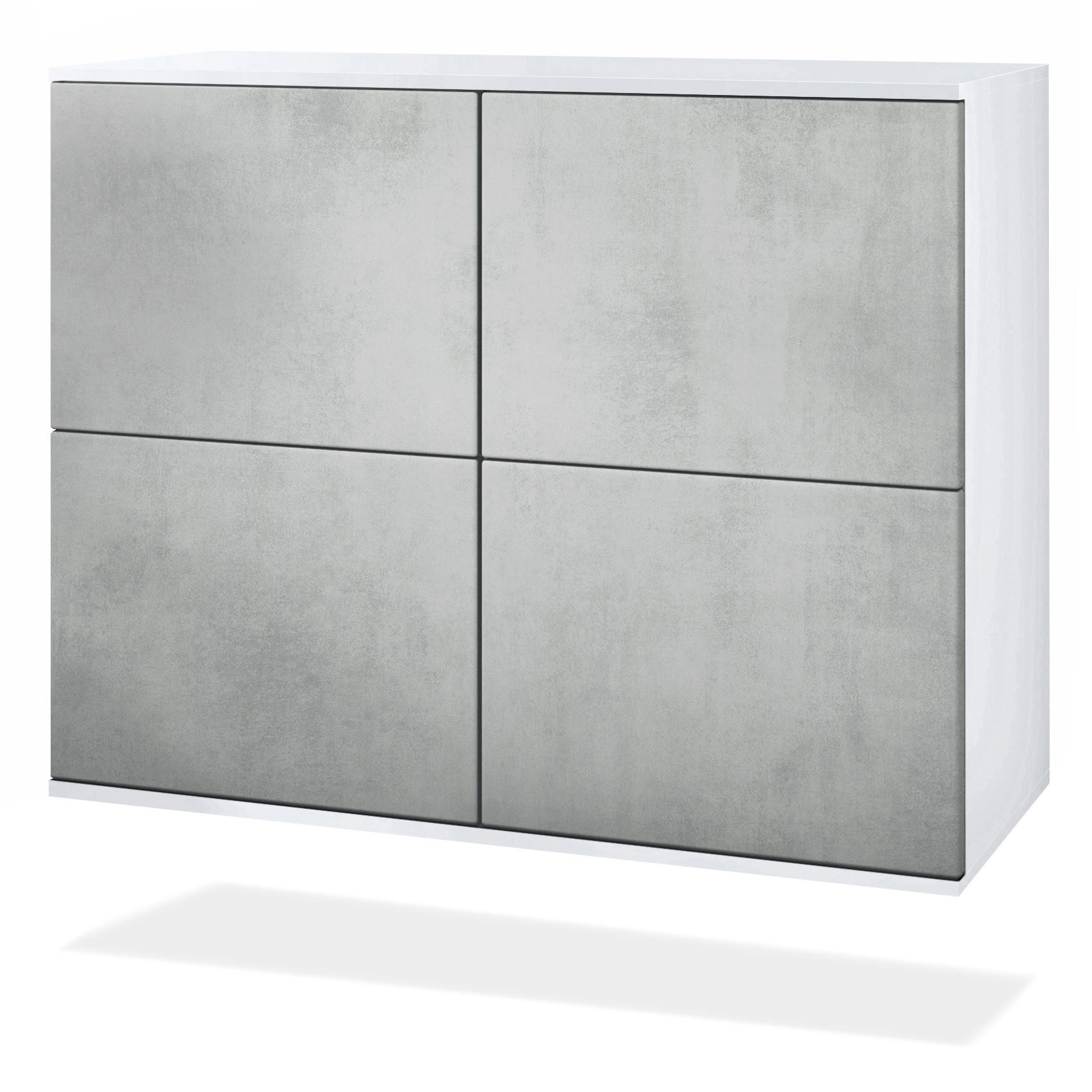 KOMMODE Rova Beton Oxid Optik - Hellgrau, Holzwerkstoff (92.5/73.5/35cm) - Vladon