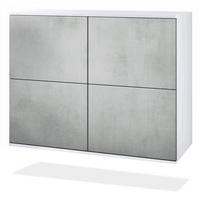 KOMMODE Rova Beton Oxid Optik - Hellgrau, Holzwerkstoff (92.5/73.5/35cm) - Vladon