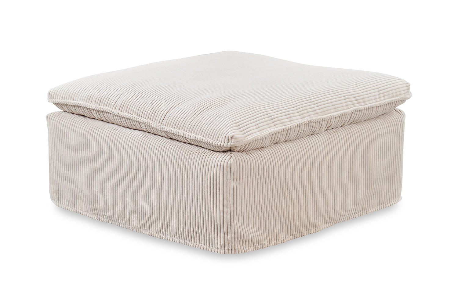 POLSTERHOCKER NETTA Cremeweiß Cord - Creme, Textil (90/46/90cm) - KAWOLA
