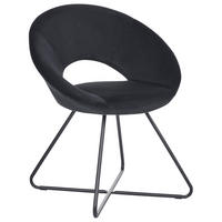SESSEL Samtstoff Schwarz Rachel - Schwarz, Textil/Metall (65/77/57cm) - Beliani