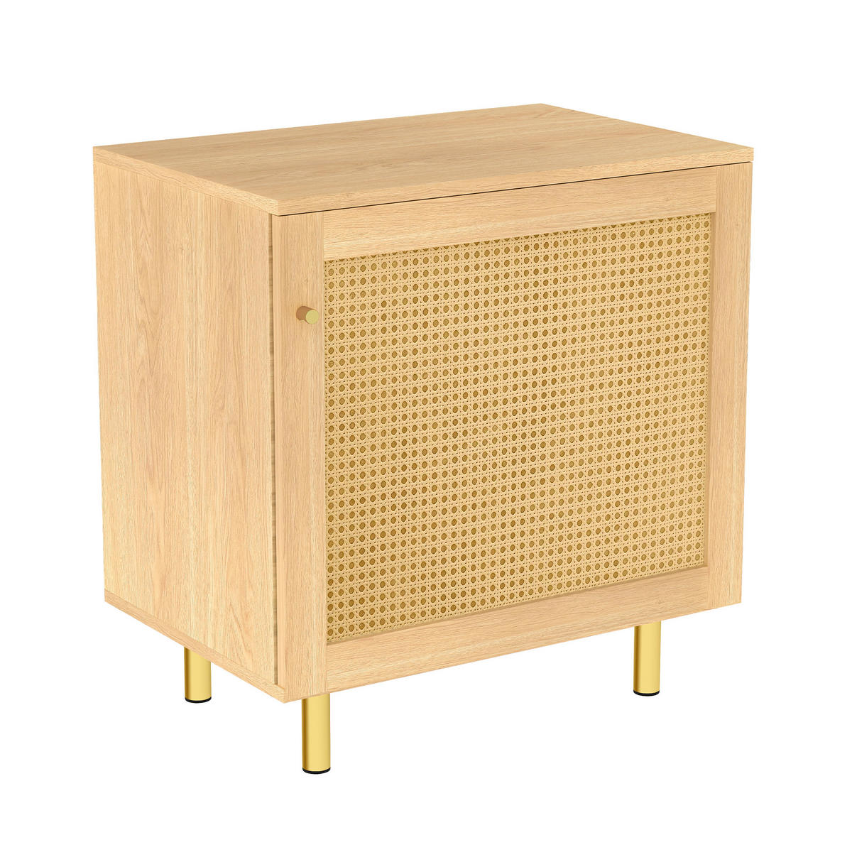 SIDEBOARD 180/40/63 cm mit 3 Türen in Naturholzoptik und goldfarbenen Griffen - Naturfarben, Holzwerkstoff (180/63/40cm) - BEAOK